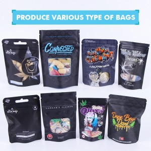 Customized Colorful Matte Material Mylar Bag Zip lock Stand Up Pouch na may Window Bolsas Doypack