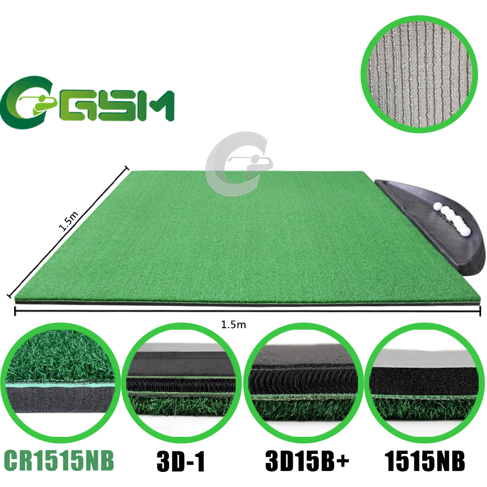 Golf Hitting Mat NBR Foam Two Layers Mats with Turfted Turf CR1515NB