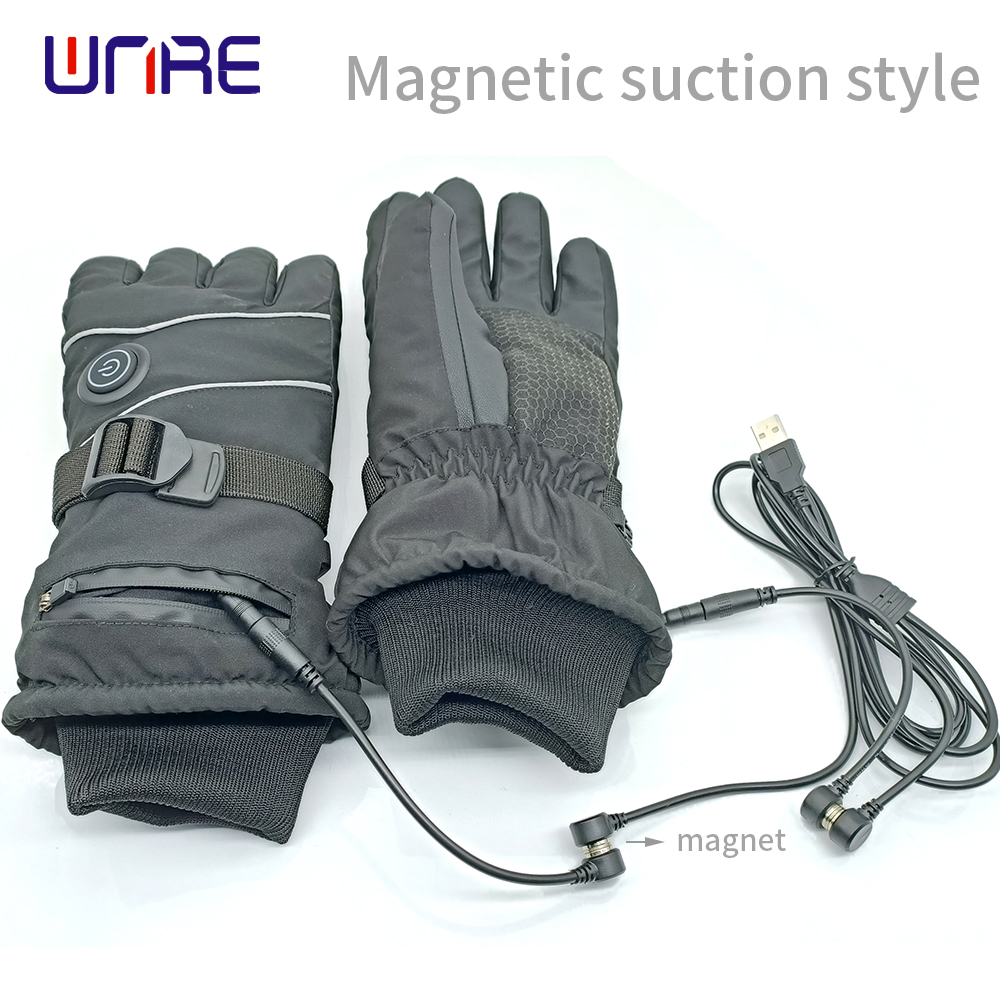 Electrically heated gloves Magnetic 7.4V battery charging Motorcycle gloves