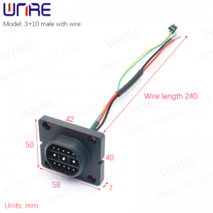 3+10 Male Female With Wire Electric Vehicle Connector Current Lithium Battery Cabinet Plug Socket