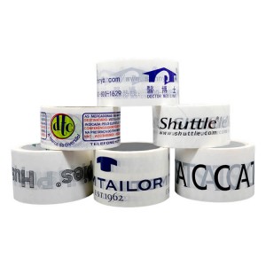 White tape with printed logo