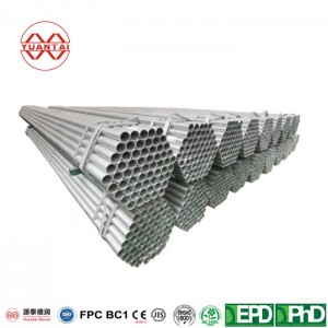 275G/M2 Hot Dipped Galvanized Round Pipes with Flat End