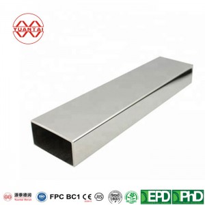 Pipa rectangular in acciaio inox