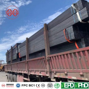 Kedvező ár Kína 75X75 szénacél és vas négyszögletes / négyzet alakú fém Ms acélcső kerítéshez