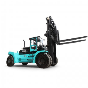 30 Ton Diesel Forklift Truck With 4M 5M 6M Lifting Height 3 stage wide-view Mast 2400 mm fork length air tire enclosed cab