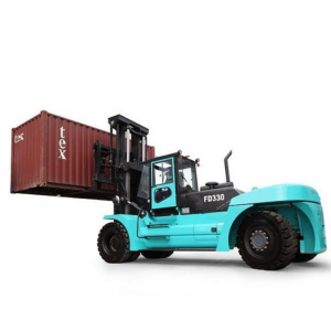 30 Ton Diesel Forklift Truck na May 4M 5M 6M Lifting Height 3 stage wide-view Mast 2400 mm fork length air gulong enclosed cab