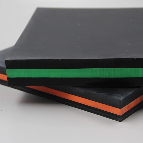 Three layers of composite rubber sheet