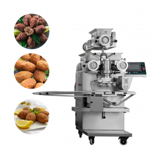 Fully automatic kibbeh encrusting machine with three hoppers