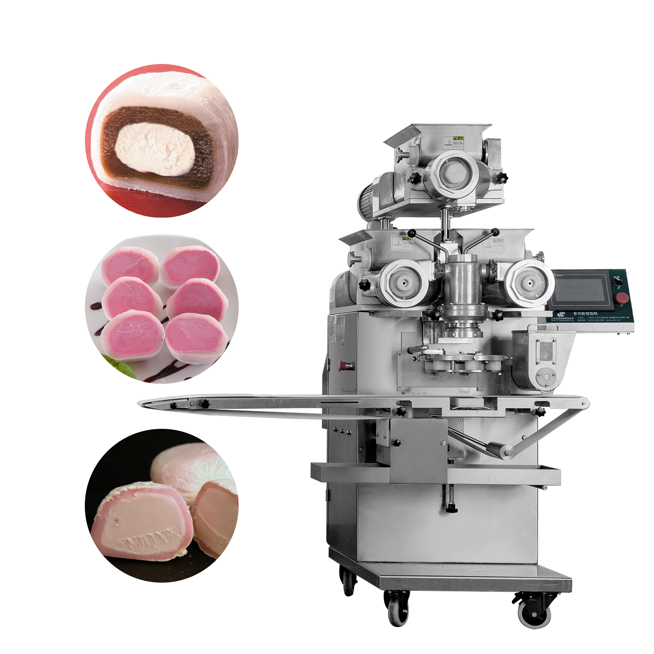 Trending Products Automatic Coxinha Maker Machine - Good Quality Low Price 2022 New Three Hopper Ice Cream Encrusting Machine – Yucheng