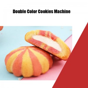Txokolatez betetako kolore bikoitzeko cookie-lerroa guztiz automatikoa