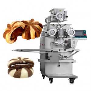 Three Hopper Chocolate Filled Double Color Cookie Machine