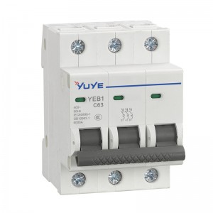 China YUYE 6ka 3p 16A Short Circuit Protect Overload Miniature Circuit Breaker