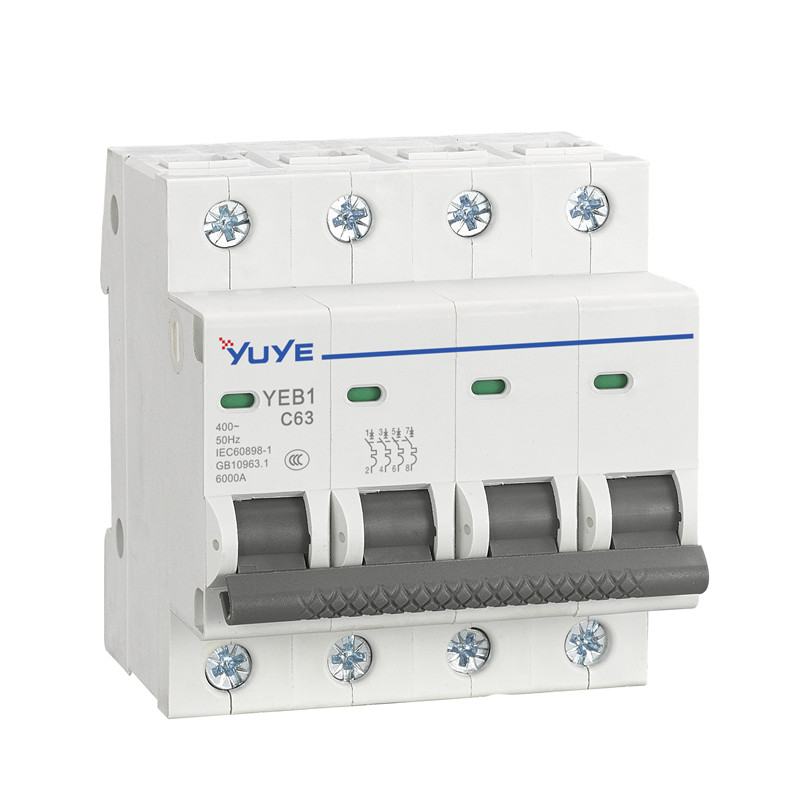 YUYE Manufacture 4 Pole 20A 32A 63A AC 60Hz Shortcircuit Protect MCB Mini Circuit Breakers