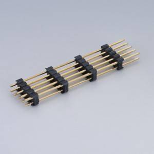 Pin Header Pitch: 2.54mm(100″) Dual Row Straight Type Fourfold plastic