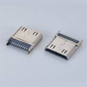 HDMI C-प्रकार पुरुष स्ट्रॅडल माउंट प्रकार