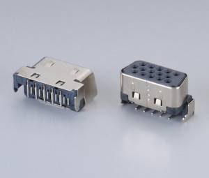 D-Sub connector DB 15PIN Female 90° DIP  Short and Sink type
