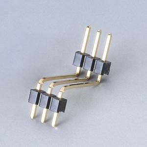 Pas antet pin: 2,54 mm (.100 inchi) Tip cu unghi drept pe un singur rând Plastic dublu