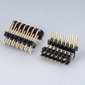 Pin Header Pitch:2.54mm(.100″) Dual Row Right Angle Type Dual plastic