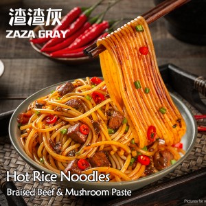 Rice Noodles with Braised Beef and Mushroom Paste