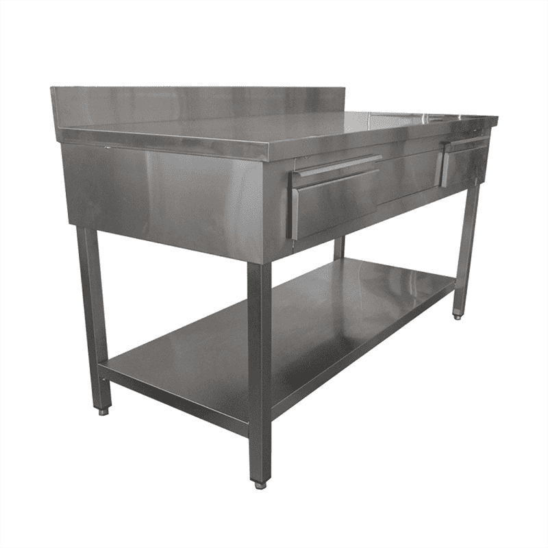 Stainless Steel Work Table sturdy and durable with built-in drawers