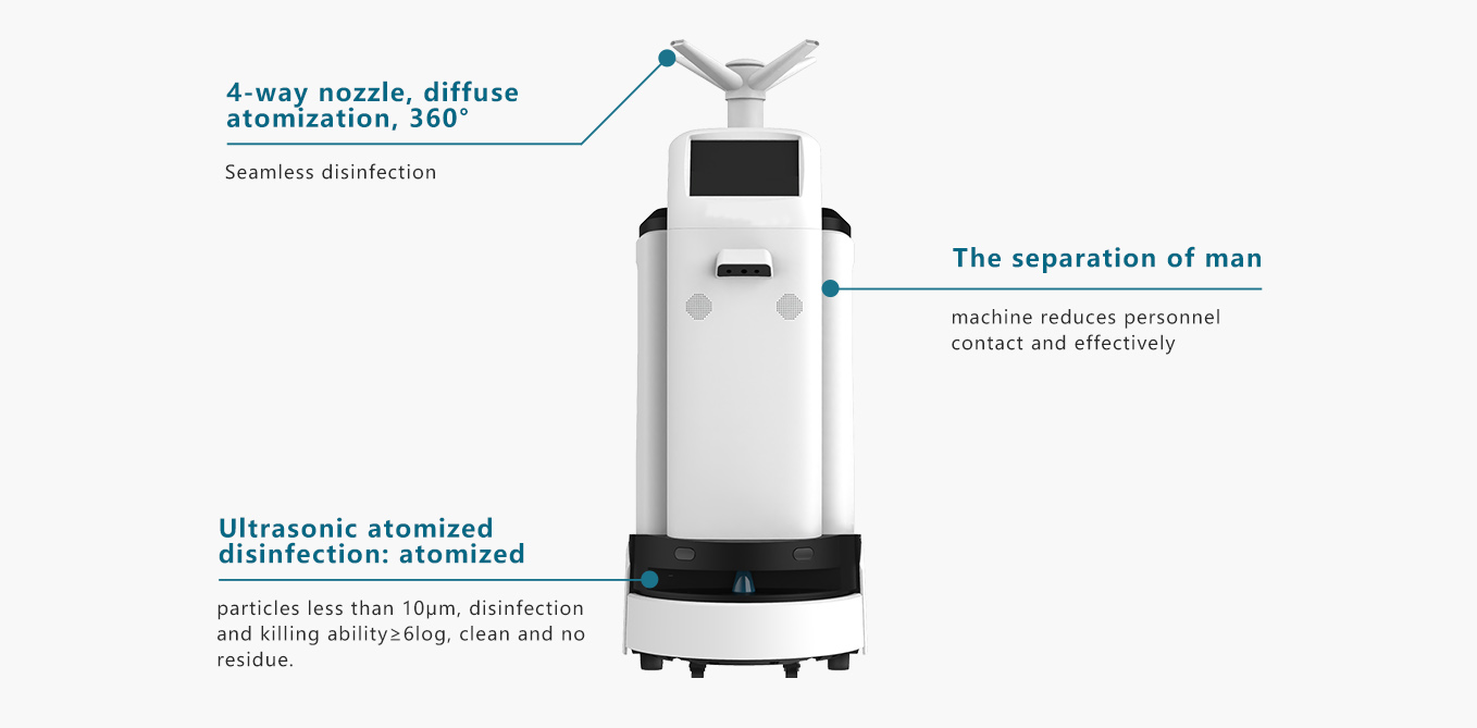 Ultrasonic atomized disinfectant, 360°seamless disinfection
