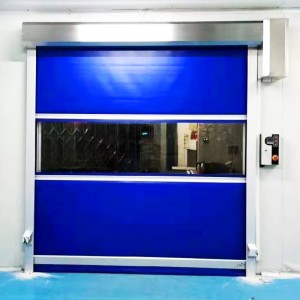 Professional China Industrial High Speed PVC Soft Belt Fast Acting Roller Shutter Stacking Folding Rolling up Industrial Wind-Resist Door