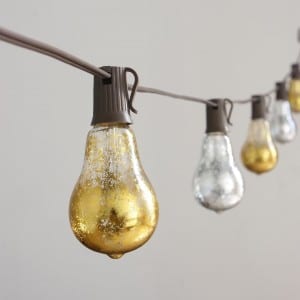 Edison Light LED String with Foil Silver Bulbs