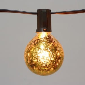 Outdoor Globe Lights String G50 with Foil Silver Bulbs