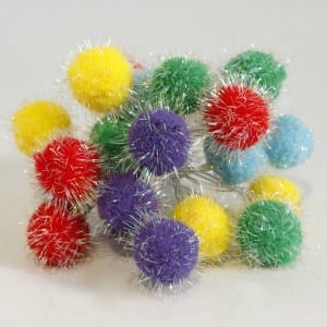 Natural Materials Colorful Ball Battery Operated String Light