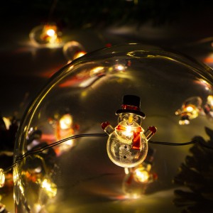 Holiday Decoration Christmas Snowman LED String Light Battery Operated