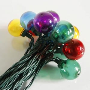 Decorative Plastic Multicolor G40 Bulb E12 String Light