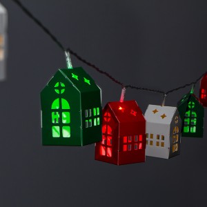 Christmas Decoration 3D Paper House LED String Light Battery Operated