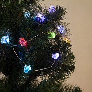 25 Copper Wire Multicolor LED Plastic Crystal Battery Operated String Light