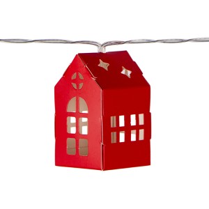 Christmas Decoration 3D Paper House LED String Light Battery Operated