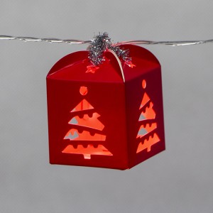 3D Paper Gift Box Christmas LED String Light Battery Operated