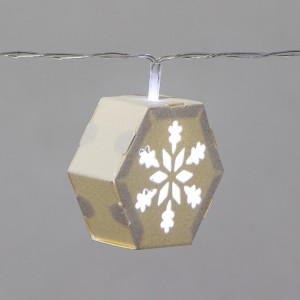 3D Paper Snowflake LED String Light Battery Operated for Christmas Decoration