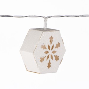 3D Paper Snowflake LED String Light Battery Operated for Christmas Decoration