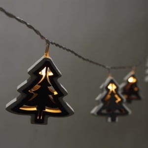 Natural Materials Round Wooden Christmas Tree LED String Light