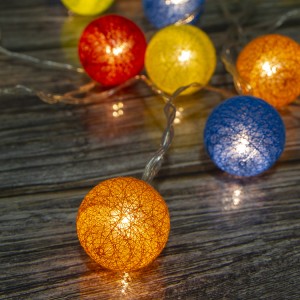 Wholesale Multicolor Cotton Ball Fairy LED Stri...
