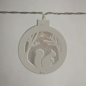 Natural Materials Round White Wooden Tree Pattern String Light