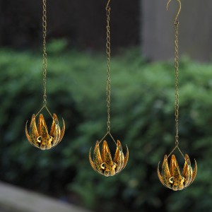 Outdoor Tea Lights Candle with Metal Lotus