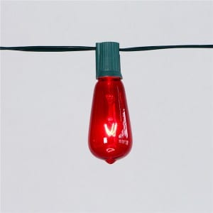 Decorative Bulb String Lights with ST40 Clear Red Bulb