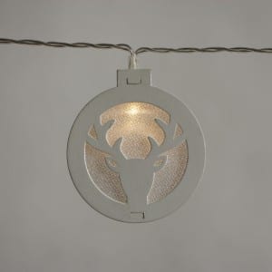 Natural Materials Round White Wooden Antlers Pattern String Light