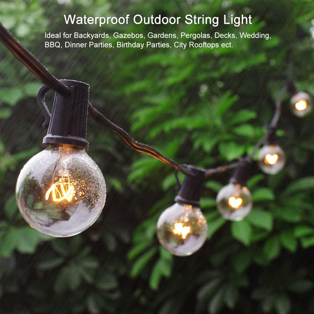 Outdoor Led Christmas String Lights Wholesale Outdoor Clear Globe String Lights 20FT G40 Globe Patio Lights | ZHONGXIN – Zhongxin