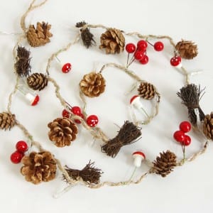 Natural Material Pine Cones Decorative LED String Light Outdoor