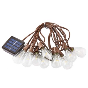 Solar Powered Outdoor LED String Lights with ST38 LED Bulbs | ZHONGXIN