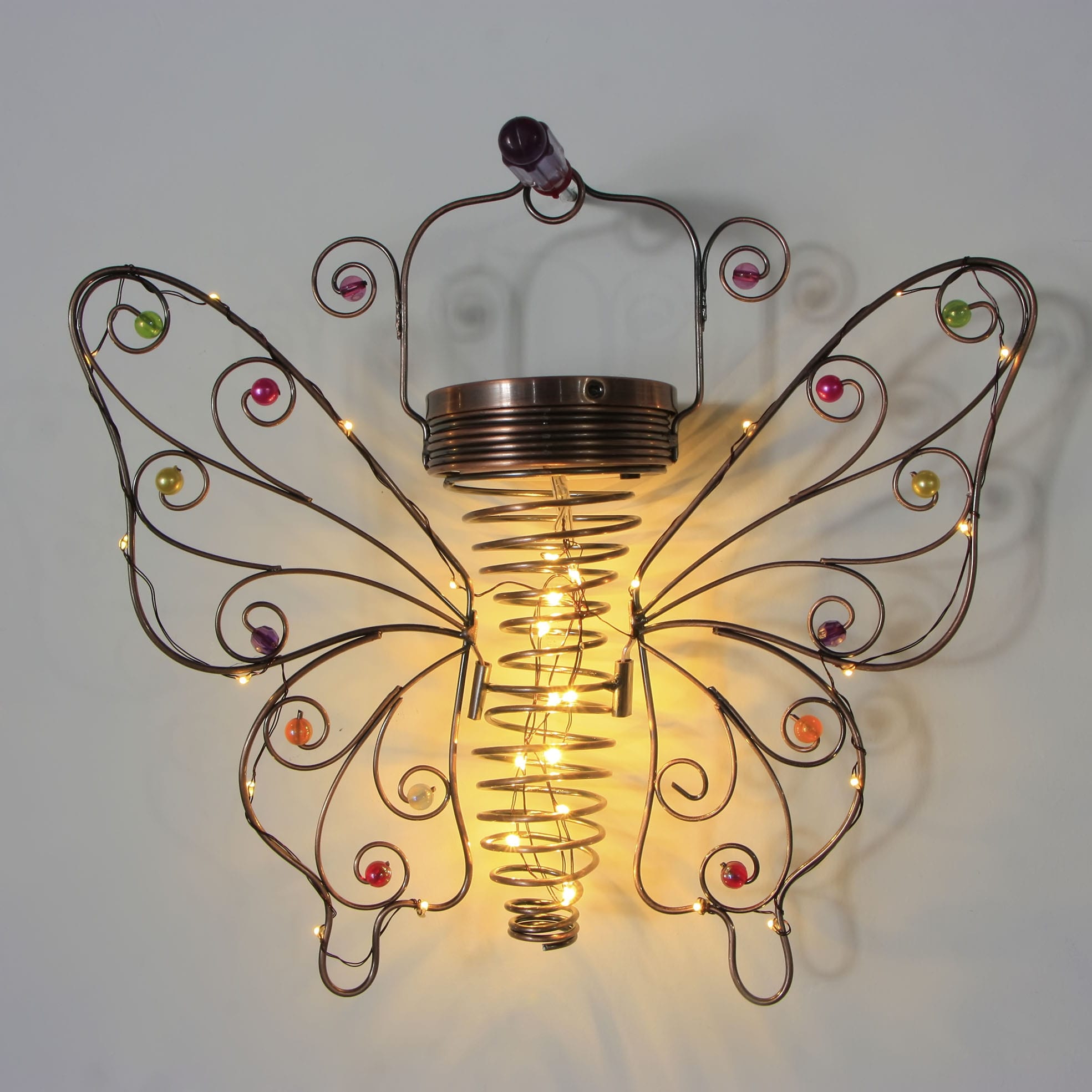 Butterfly Wire Lantern Solar Operated Hanging Decoration