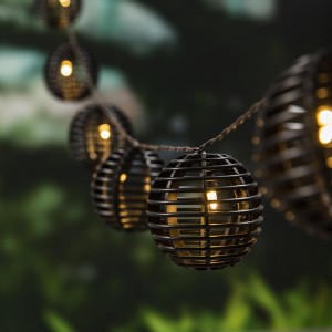 Wholesale Solar Powered Outdoor Rattan Ball String Lights | ZHONGXIN