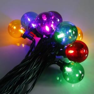 Decorative Plastic Multicolor G40 Bulb E12 String Light