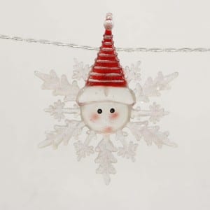 Plastic Snowflake Snowman Style LED String Light